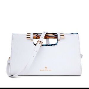 Bamboo Moon White Clutch Crossbody by Spartina 449 vegan leather